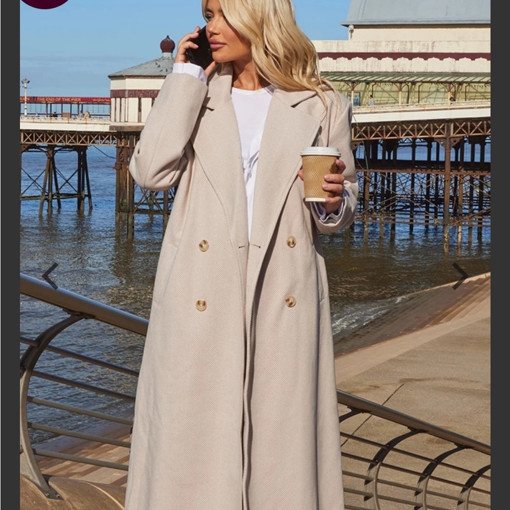 PLT Stone textured wool coat
